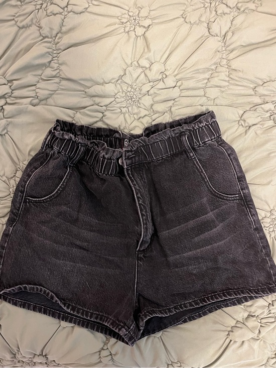 BDG Pants - BDG Washed Black Elastic Waist Denim Mom Shorts